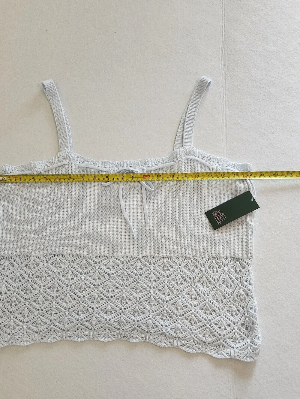 wild fable Light Blue Crochet-Trim Knit Cami Size 2xl - Picture 5 of 7